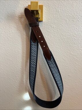 Vineyard Vines Navy & Brown Webbing Kids Belt